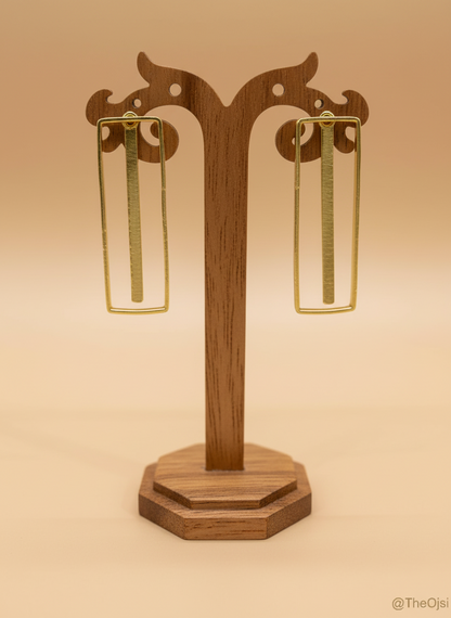 Rekhaa Rectangular stud earrings 18K Gold-Plated Brass