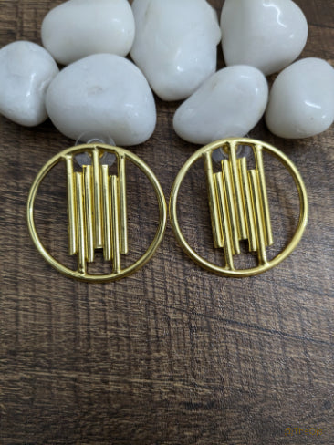 Harmony Hoops brass stud earrings