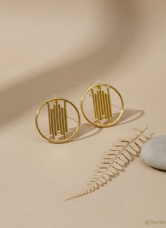 Dhvani heartbeat 18K Gold-Plated brass stud earrings