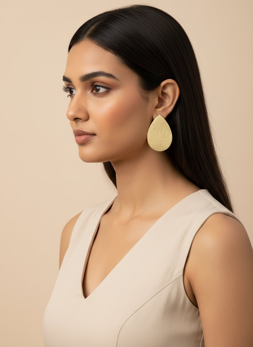 Jalika DewDrops 18K Gold-Plated Brass Stud Earrings