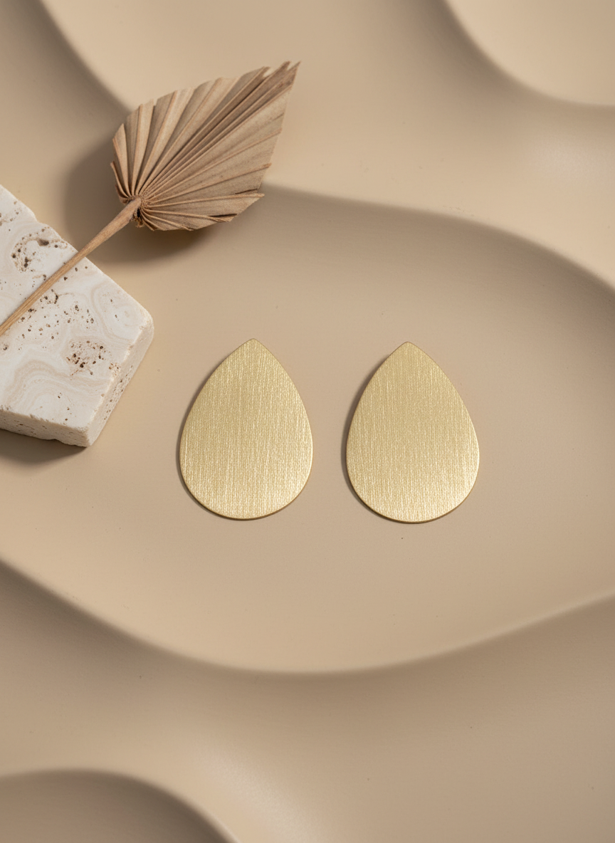 Jalika DewDrops 18K Gold-Plated Brass Stud Earrings