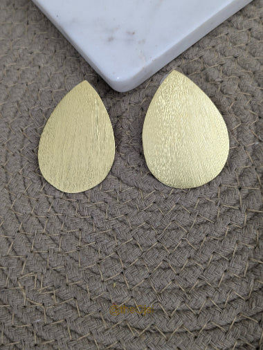 Golden Drops brass stud earrings