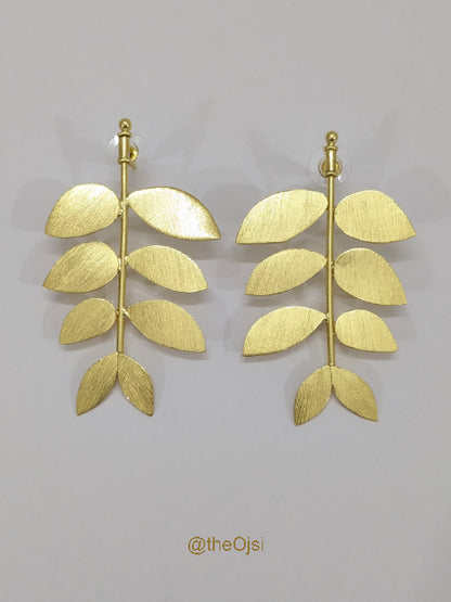 Pallavika Leafy 18K Gold-Plated brass stud earrings