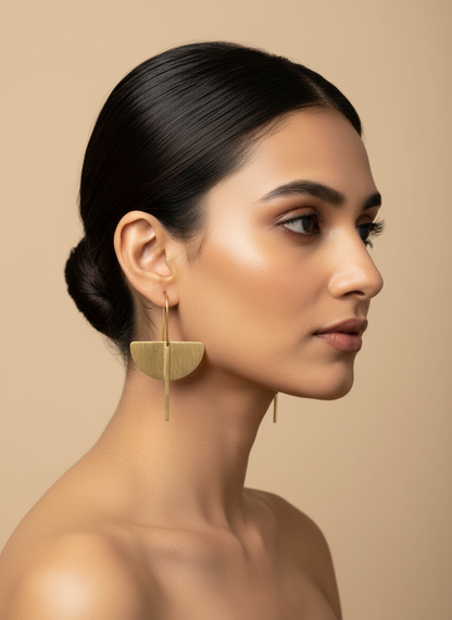 Aaradhya Goddess 18K Gold-Plated Brass Stud Earrings