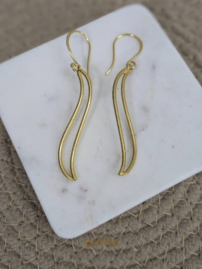 Urmi Golden Waves 18K Gold-plated brass earrings