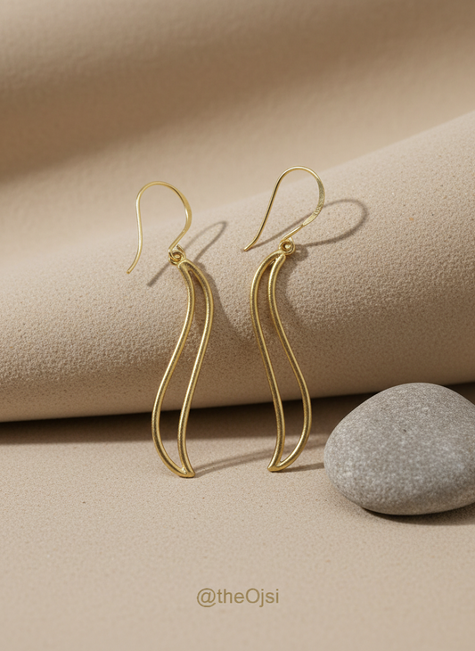 Urmi Golden Waves 18K Gold-plated brass earrings