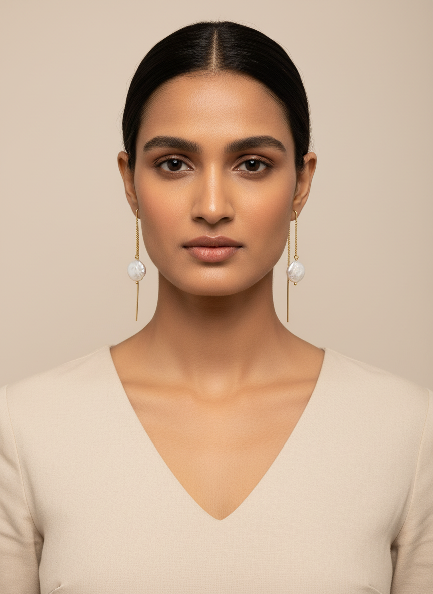 Shubhra Charisma 18K Gold-Plated brass freshwater pearl earrings