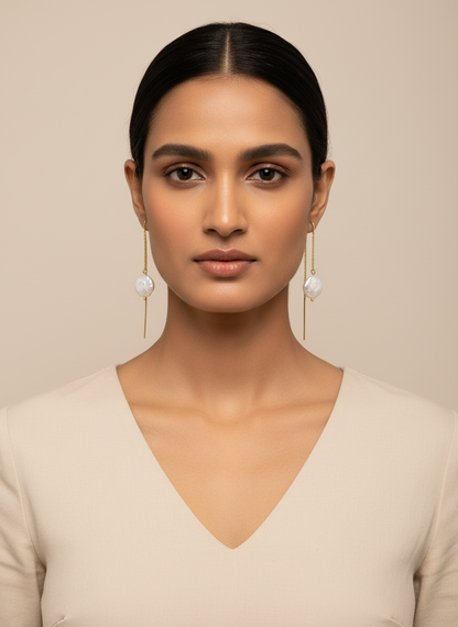 Shubhra Charisma 18K Gold-Plated brass freshwater pearl earrings