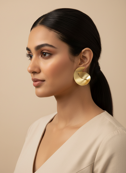Vartuli Swirl 18K Gold-Plated brass stud earrings