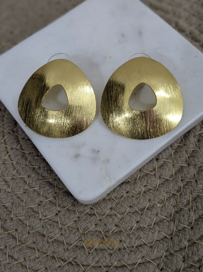 Golden Aura Studs brass earrings