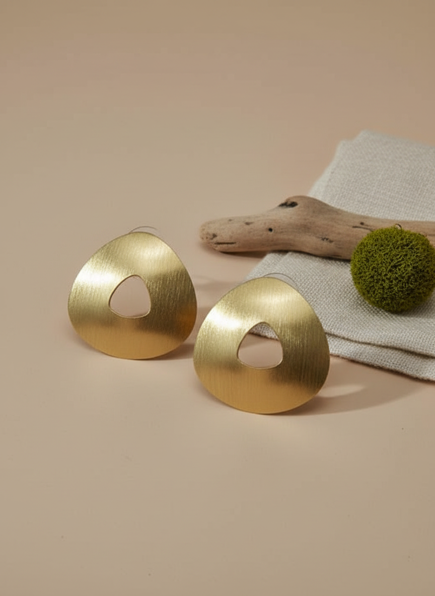 Trayi Triangular 18K Gold-Plated Brass Earrings