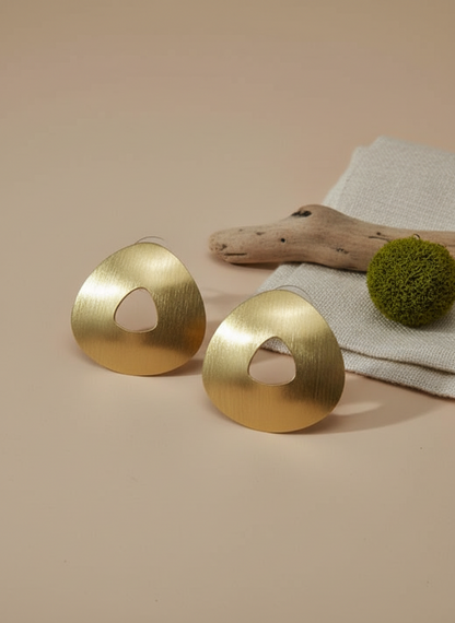 Trayi Triangular 18K Gold-Plated Brass Earrings