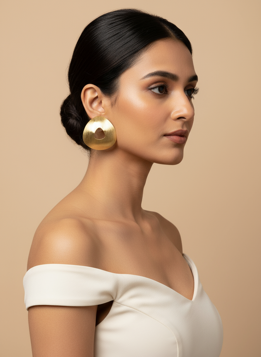 Trayi Triangular 18K Gold-Plated Brass Earrings