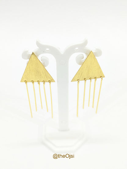 Trinashi Traingular 18K Gold-Plated Brass Earrings
