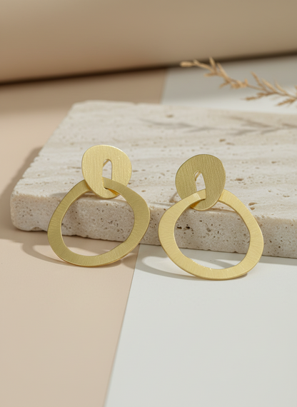 Vritika Loop Elegance brass stud earrings