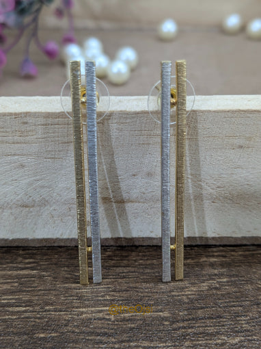 Aurora Strands brass stud earrings