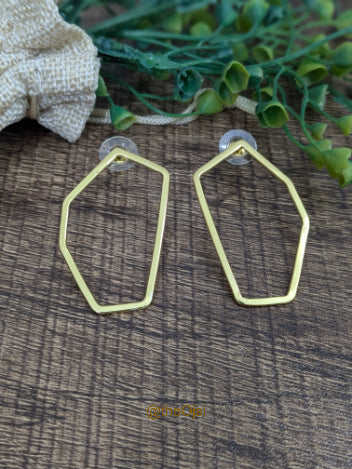 Auric Polygon brass stud earrings