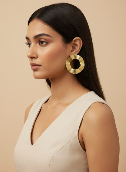 Moksha Bliss 18K Gold-Plated Brass Stud Earrings