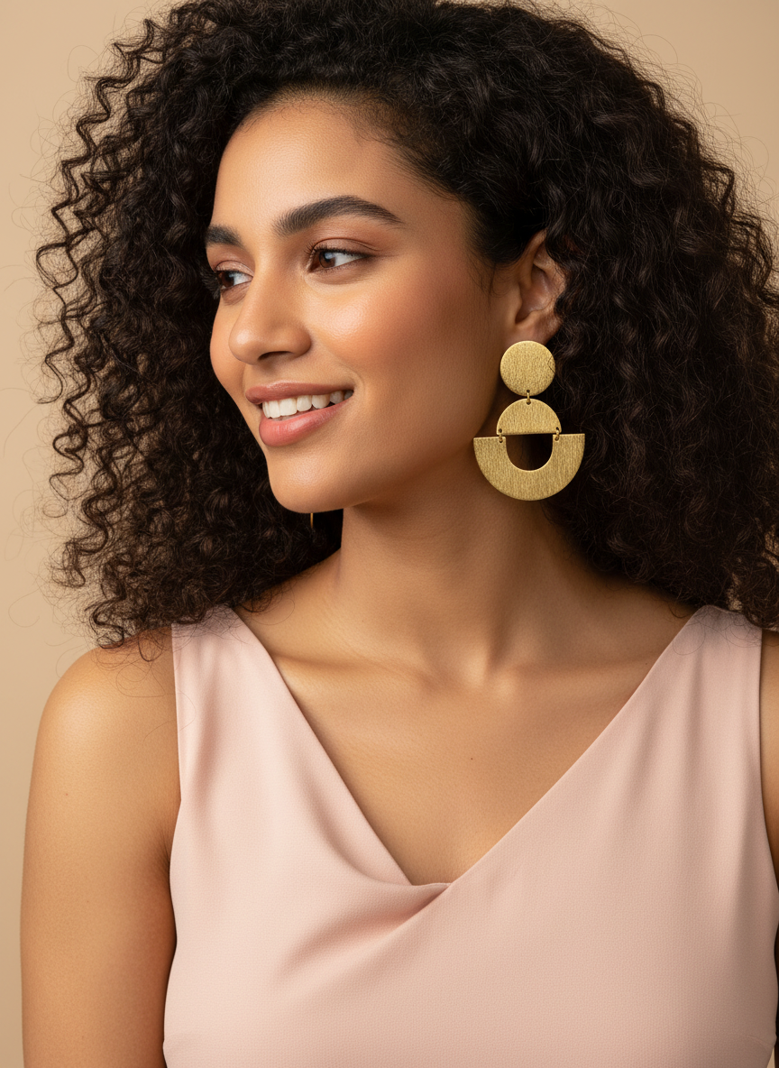 Pranika Arc Earrings 18K Gold-Plated Brass Earrings