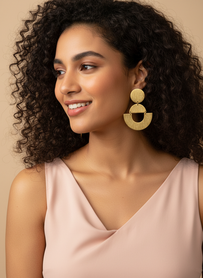 Pranika Arc Earrings 18K Gold-Plated Brass Earrings