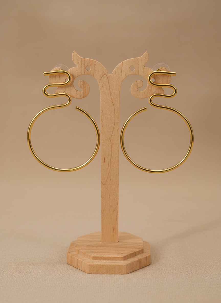 Tarangni Wave 18K Gold-Palted brass Stud earrings