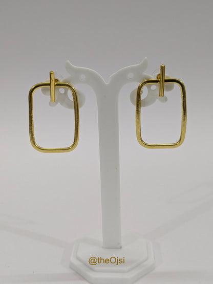 Svarnima Golden Rectangle 18K Gold-Plated brass earrings