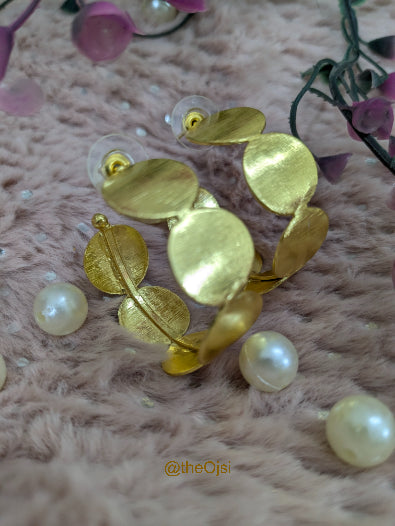 Golden Orbit brass hoop stud earrings