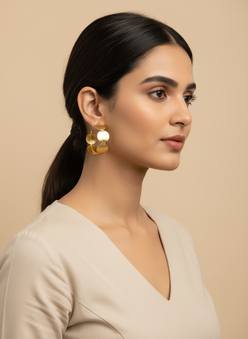 Aumya Elegance 18K Gold-Plated brass earrings