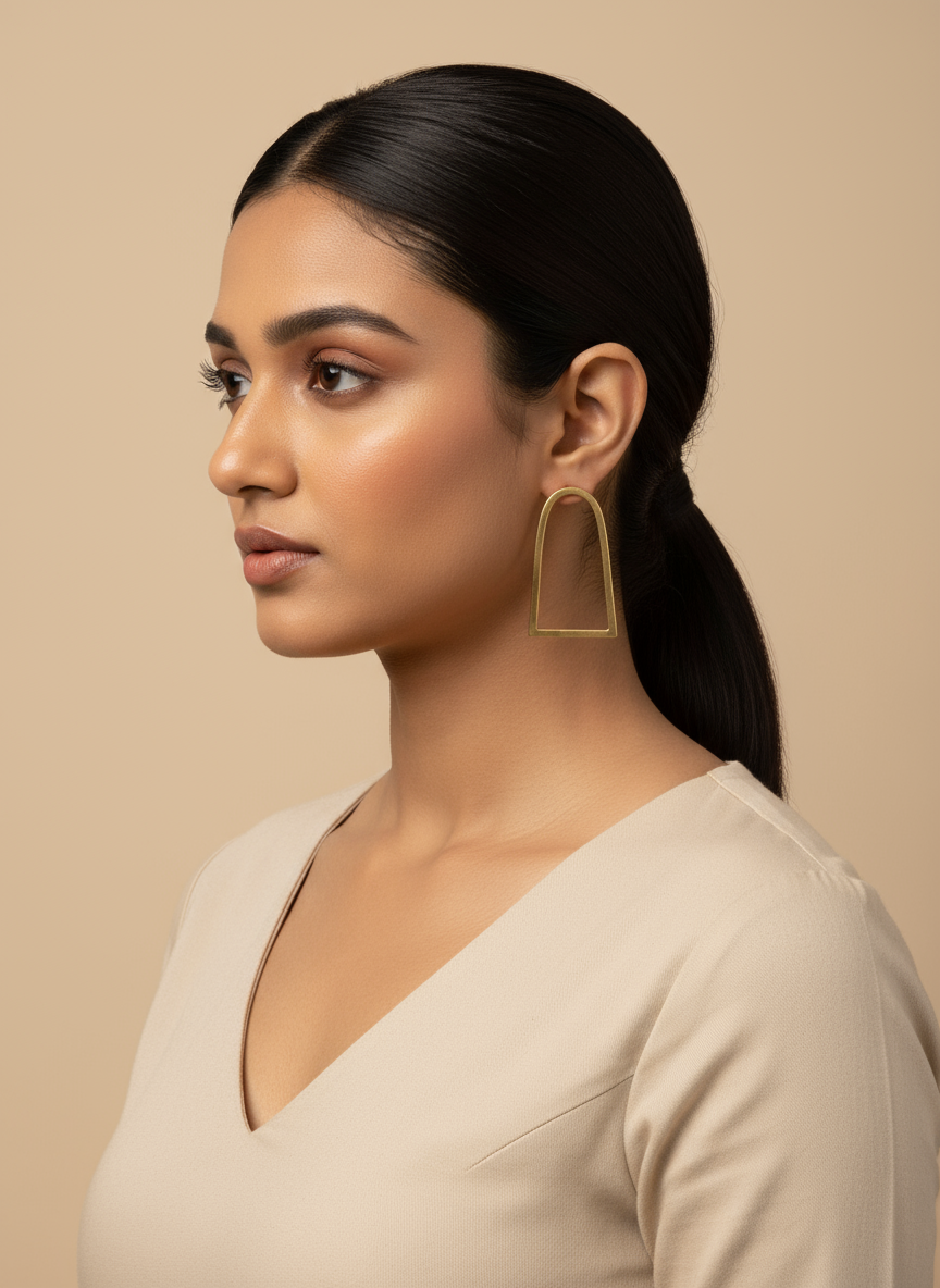 Tirya Golden Frame Hoops brass studs
