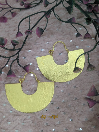Mandala Arc 18K Gold-Plated Brass hoop earrings