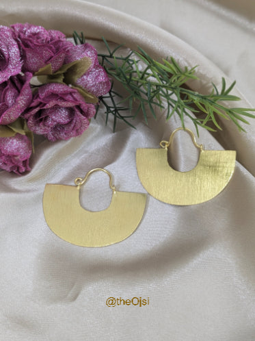 Mandala Arc 18K Gold-Plated Brass hoop earrings