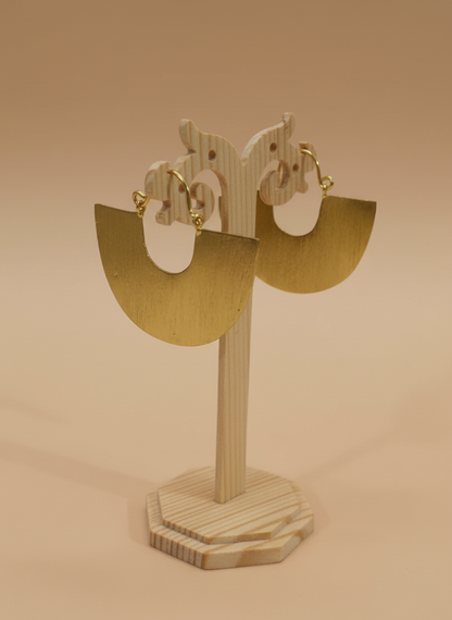 Mandala Arc 18K Gold-Plated Brass hoop earrings