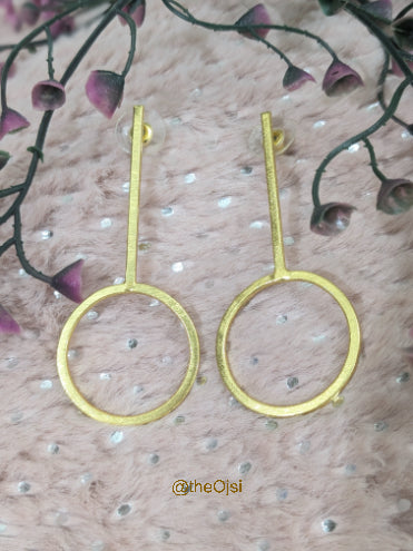Celestial Rings brass stud earrings