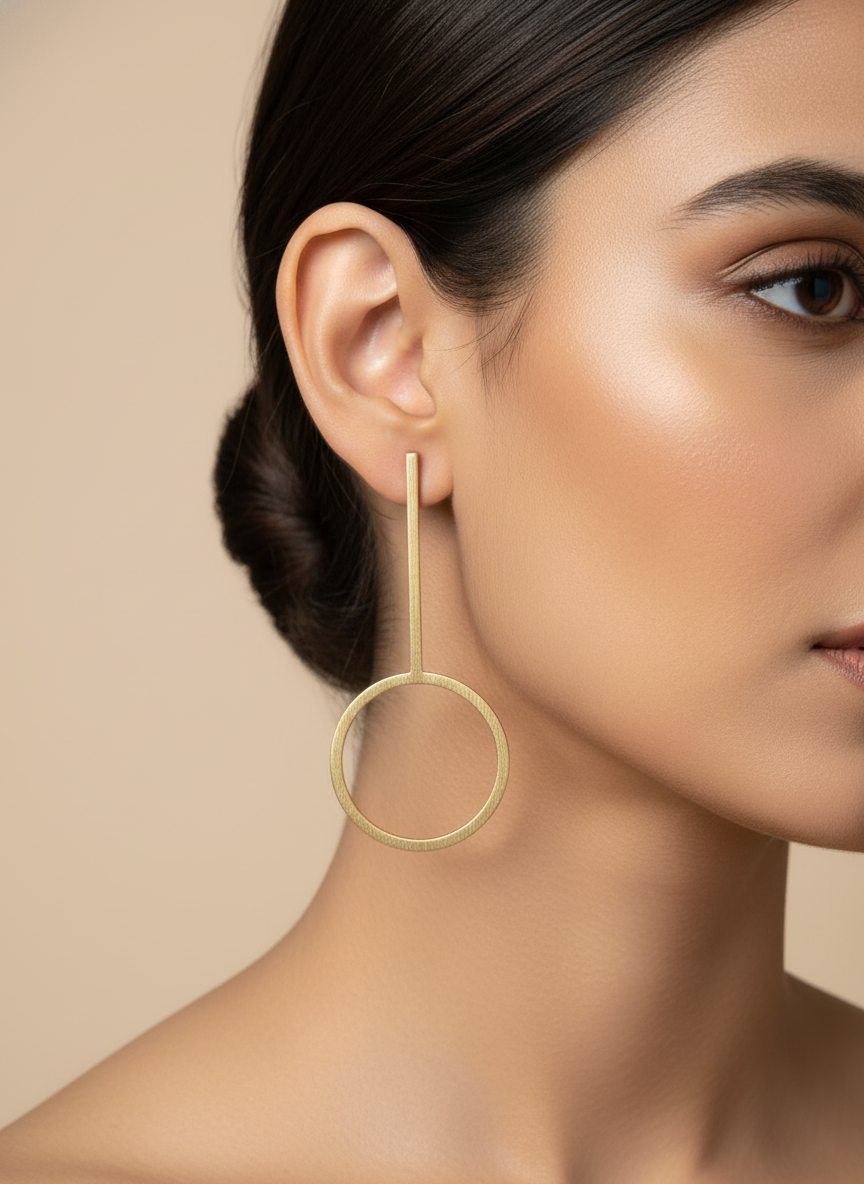 Bindu Line Drops 18K Gold-Plated Brass Earrings