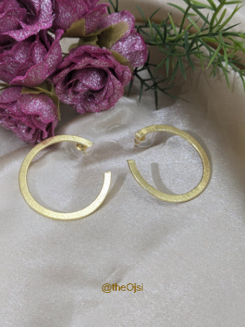 Moonlit Aura brass Hoops earrings