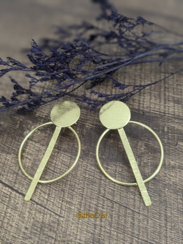 Dhyana Stillness 18K Gold-Plated brass stud earrings