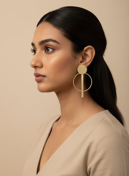 Dhyana Stillness 18K Gold-Plated brass stud earrings