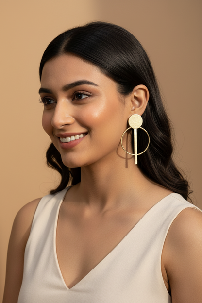Dhyana Stillness 18K Gold-Plated brass stud earrings