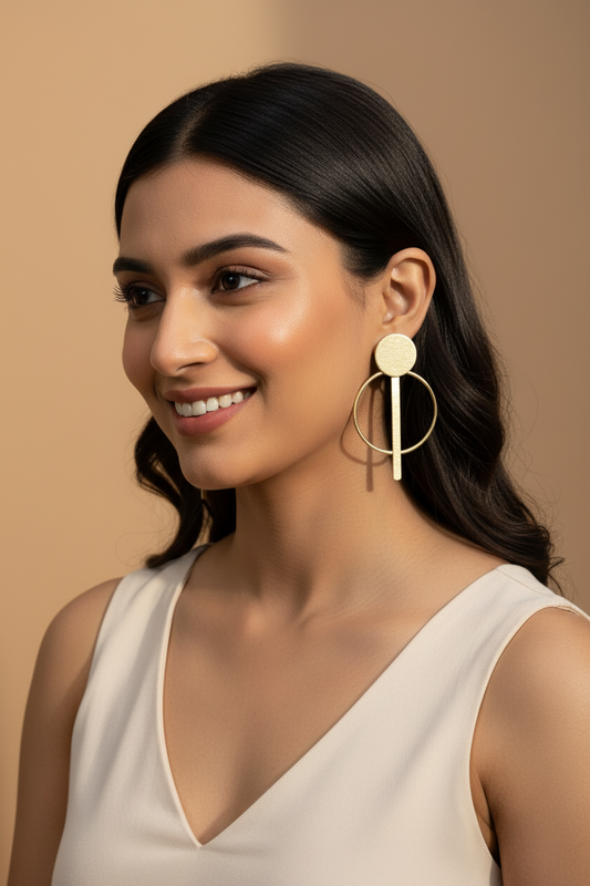 Dhyana Stillness 18K Gold-Plated brass stud earrings