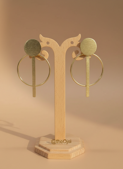 Dhyana Stillness 18K Gold-Plated brass stud earrings